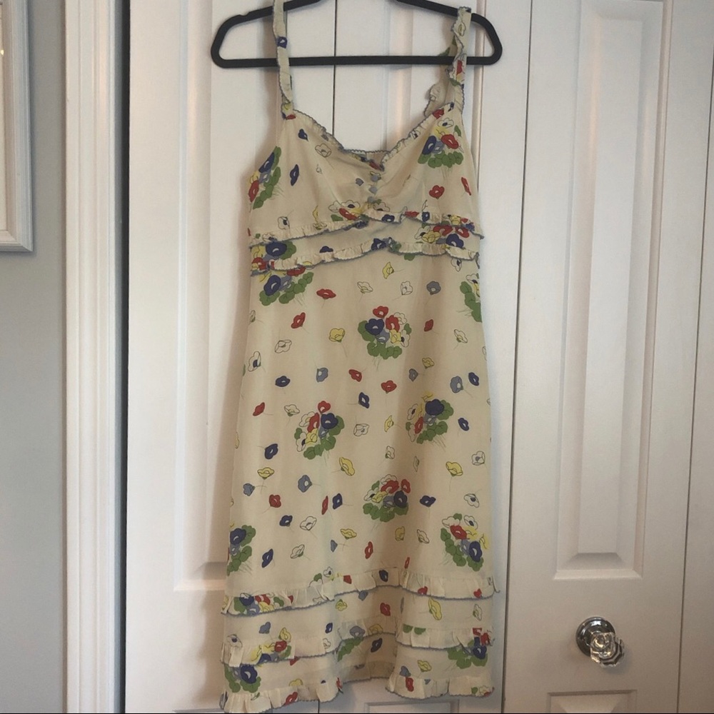 Vintage silk floral midi dress